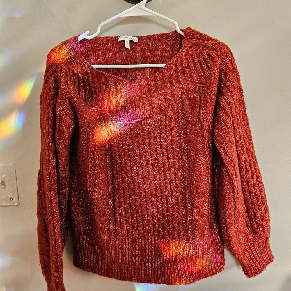 Rustic orange fall sweater